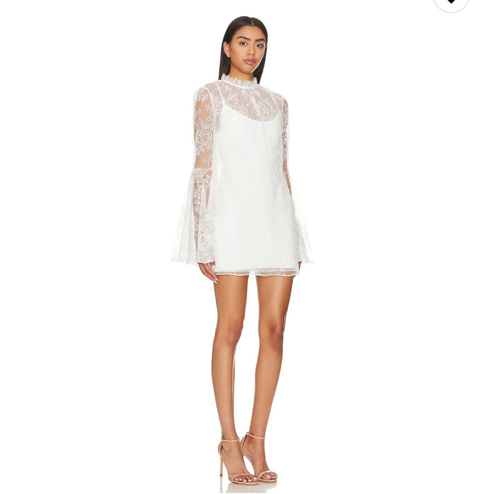 REVOLVE x Katie May Elegant Long Sleeve Lace Dress in White